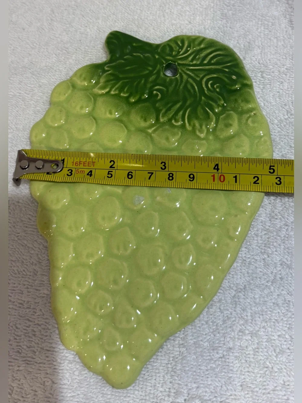 Vintage Green Grape Cluster Wall Hanging Or Serving Plate Made In Brazil